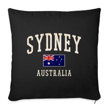 Sydney Australia Vintage - Sofa pillowcase 17,3'' x 17,3'' (45 x 45 cm) - black - Front