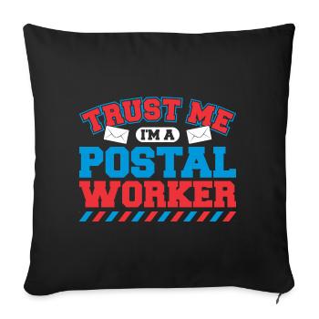 Postbote Briefträger Brief Paketdienst Geschenk - Sofakissenbezug 45 x 45 cm - Schwarz - Vorne