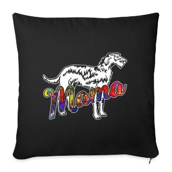 Irish Wolfhound Irish Wolfhound Mama - Sofa pillowcase 17,3'' x 17,3'' (45 x 45 cm) - black - Front