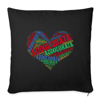 t-shirt Addolorata t-shirt coeur nuage de mots - Housse de coussin décorative 45 x 45 cm - noir - Devant