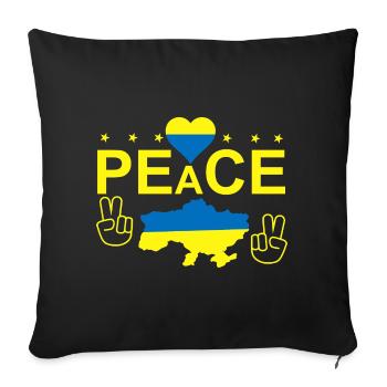 Amour Paix Libérez le drapeau de l’Ukraine - Housse de coussin décorative 45 x 45 cm - noir - Devant