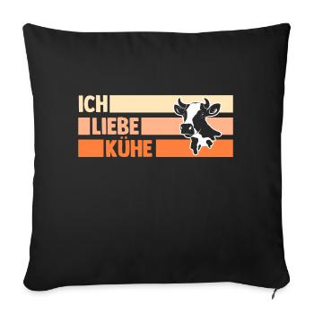 Kuh Landwirt Bauernhof Kühe - Sofakissenbezug 45 x 45 cm - Schwarz - Vorne
