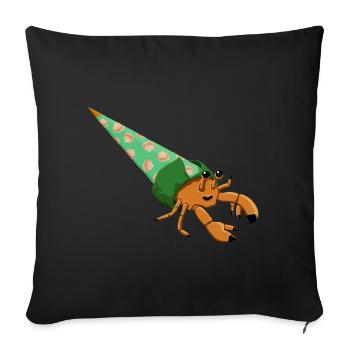 Hermit Crab School Cone - Sofa pillowcase 17,3'' x 17,3'' (45 x 45 cm) - black - Front