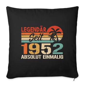 Original 1952 Jahrgang Vintage Geburtstag 1952 - Sofakissenbezug 45 x 45 cm - Schwarz - Vorne