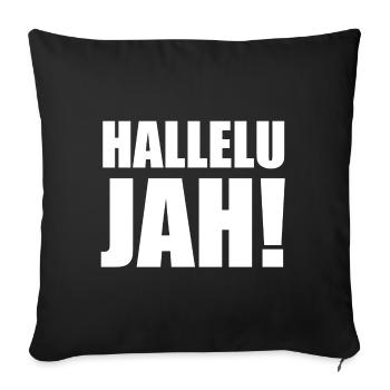 Hallelu Jah weiss - Sofakissenbezug 45 x 45 cm - Schwarz - Vorne