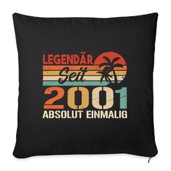Original 2001 Jahrgang Vintage Geburtstag 2001 - Sofakissenbezug 45 x 45 cm - Schwarz - Vorne
