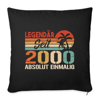Original 2000 Jahrgang Vintage Geburtstag 2000 - Sofakissenbezug 45 x 45 cm - Schwarz - Vorne