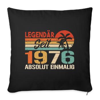 Original 1976 Jahrgang Vintage Geburtstag 1976 - Sofakissenbezug 45 x 45 cm - Schwarz - Vorne
