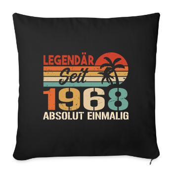 Original 1968 Jahrgang Vintage Geburtstag 1968 - Sofakissenbezug 45 x 45 cm - Schwarz - Vorne
