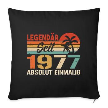 Original 1977 Jahrgang Vintage Geburtstag 1977 - Sofakissenbezug 45 x 45 cm - Schwarz - Vorne