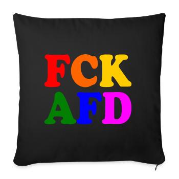 Fck afd - Sofakissenbezug 45 x 45 cm - Schwarz - Vorne