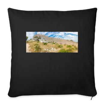 The Wall of Oštrica (Bedem Grebastica) Croatia - Sofa pillowcase 17,3'' x 17,3'' (45 x 45 cm) - black - Front