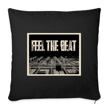 Feel the Beat Club Vibe - Sofa pillowcase 17,3'' x 17,3'' (45 x 45 cm) - black - Front