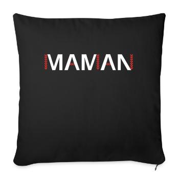 Idée cadeau maman - Housse de coussin décorative 45 x 45 cm - noir - Devant
