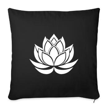 fleur de lotus - zen attitude - introspection - Housse de coussin décorative 45 x 45 cm - noir - Devant