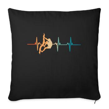 Battement de cœur escalade - Housse de coussin décorative 45 x 45 cm - noir - Devant
