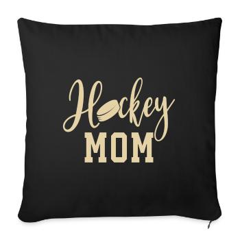 Hockey Maman Hockey sur glace Maman Sports d’hiver - Housse de coussin décorative 45 x 45 cm - noir - Devant