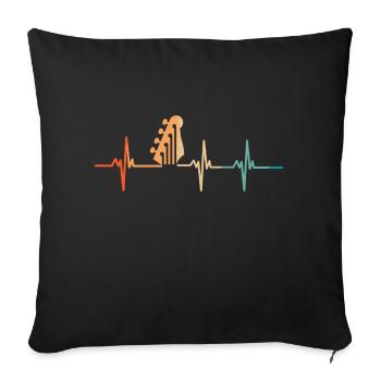 Heartbeat Guitar - Sofa pillowcase 17,3'' x 17,3'' (45 x 45 cm) - black - Front