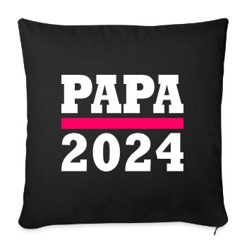 Papa 2024 - Housse de coussin décorative 45 x 45 cm - noir - Devant