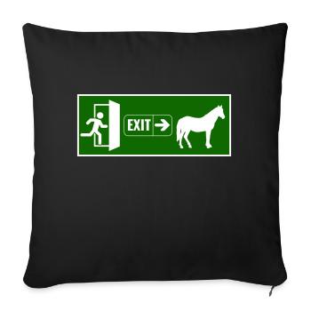 Exit raus zum pferd - Sofakissenbezug 45 x 45 cm - Schwarz - Vorne