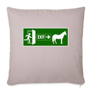 Exit raus zum pferd - Sofakissenbezug 45 x 45 cm - helles Taupe - Vorne