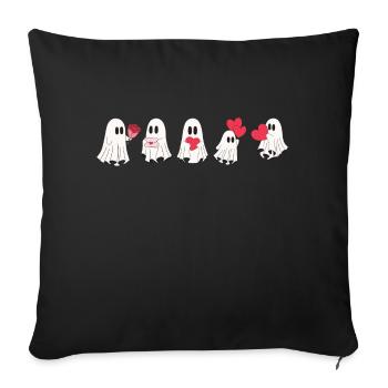 Geister der Liebe - Geschenk zum Valentinstag - Sofakissenbezug 45 x 45 cm - Schwarz - Vorne