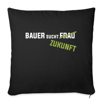 L’agriculteur est à la recherche d’une future manifestation de protestation des agriculteurs - Housse de coussin décorative 45 x 45 cm - noir - Devant