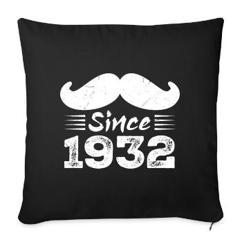 Cadeau 92e Anniversaire - Vintage 1932 Moustache - Housse de coussin décorative 45 x 45 cm - noir - Devant