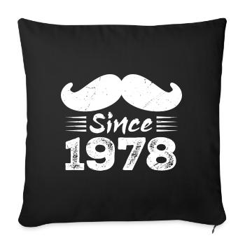 Geschenk zum 46. Geburtstag - Vintage 1978 Schnurrbart - Sofakissenbezug 45 x 45 cm - Schwarz - Vorne