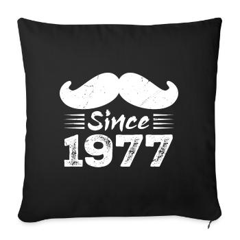 Geschenk zum 47. Geburtstag - Vintage 1977 Schnurrbart - Sofakissenbezug 45 x 45 cm - Schwarz - Vorne