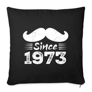 Geschenk zum 51. Geburtstag - Vintage 1973 Schnurrbart - Sofakissenbezug 45 x 45 cm - Schwarz - Vorne