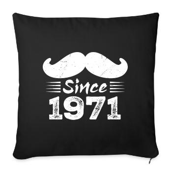 Geschenk zum 53. Geburtstag - Vintage 1971 Schnurrbart - Sofakissenbezug 45 x 45 cm - Schwarz - Vorne