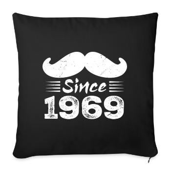 Geschenk zum 55. Geburtstag - Vintage 1969 Schnurrbart - Sofakissenbezug 45 x 45 cm - Schwarz - Vorne