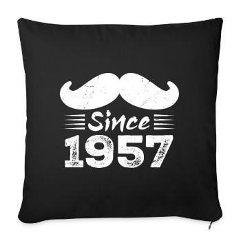 Geschenk zum 67. Geburtstag - Vintage 1957 Schnurrbart - Sofakissenbezug 45 x 45 cm - Schwarz - Vorne
