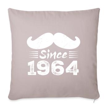 60th Anniversary Gift - Vintage 1964 Moustache - Sofa pillowcase 17,3'' x 17,3'' (45 x 45 cm) - light taupe - Front