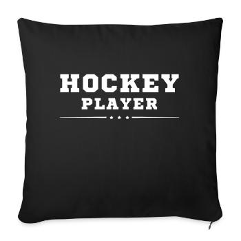Hockey idée cadeau original - Housse de coussin décorative 45 x 45 cm - noir - Devant
