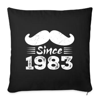 Geschenk zum 41. Geburtstag - Vintage 1983 Schnurrbart - Sofakissenbezug 45 x 45 cm - Schwarz - Vorne