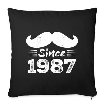 Geschenk zum 37. Geburtstag - Vintage 1987 Schnurrbart - Sofakissenbezug 45 x 45 cm - Schwarz - Vorne