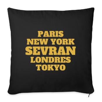 Sevran Style - Unique streets, unique style. - Housse de coussin décorative 45 x 45 cm - noir - Devant