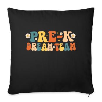 Pre-k Dream Team Retro Groovy - Sofa pillowcase 17,3'' x 17,3'' (45 x 45 cm) - black - Front