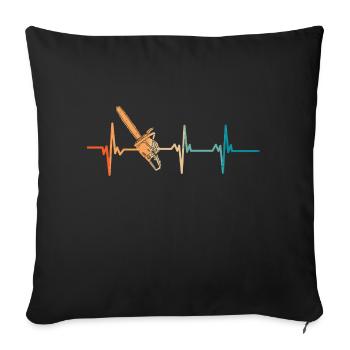 Heartbeat Chainsaw-Chainsaw - Sofa pillowcase 17,3'' x 17,3'' (45 x 45 cm) - black - Front