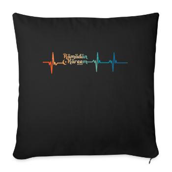 Ramadan Kareem Heartbeat - Sofa pillowcase 17,3'' x 17,3'' (45 x 45 cm) - black - Front
