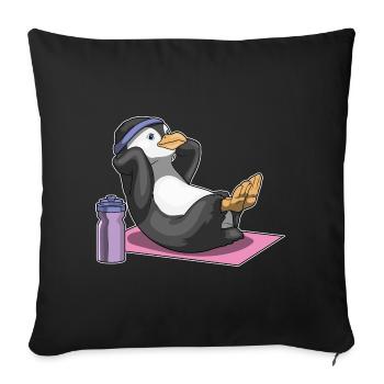 Penguin Abdominal Training Bodybuilding - Sofa pillowcase 17,3'' x 17,3'' (45 x 45 cm) - black - Front