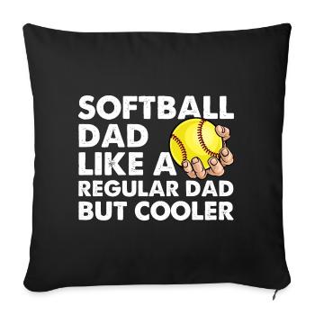 Papa Softball Comme Un Papa Ordinaire Mais Plus Cool - Housse de coussin décorative 45 x 45 cm - noir - Devant