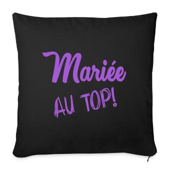 BRIDE-TO-BE. Bachelorette party. WEDDING. TEAM. TEAM BRIDAL - Sofa pillowcase 17,3'' x 17,3'' (45 x 45 cm) - black - Front
