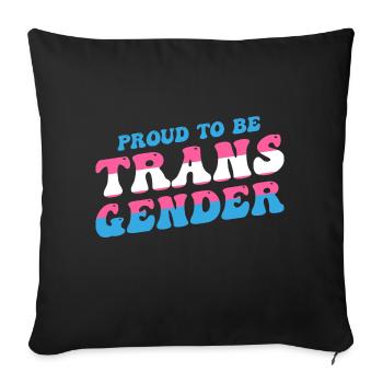 Fier d’être transgenre - LGBTQ Pride Transgenre - Housse de coussin décorative 45 x 45 cm - noir - Devant