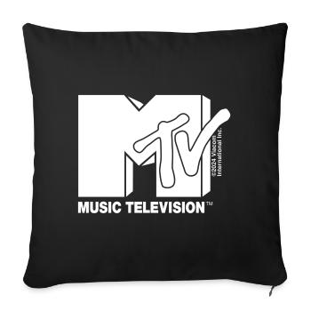 MTV Music Television Logo En Noir Et Blanc - Housse de coussin décorative 45 x 45 cm - noir - Devant