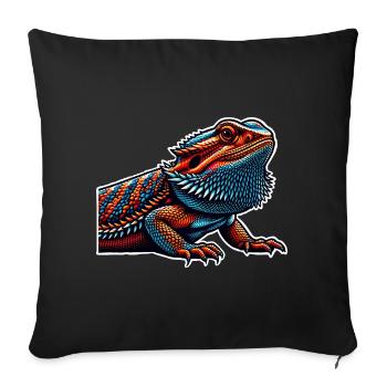 Bartagame Bartagamen Bearded Dragon - Sofa pillowcase 17,3'' x 17,3'' (45 x 45 cm) - black - Front