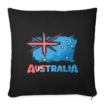 Logo de l’icône d’illustration de bande dessinée du drapeau de l’Australie - Housse de coussin décorative 45 x 45 cm - noir - Devant