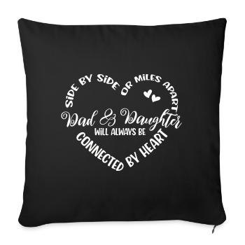Siblings Side by Side Father and Daughter - Sofa pillowcase 17,3'' x 17,3'' (45 x 45 cm) - black - Front